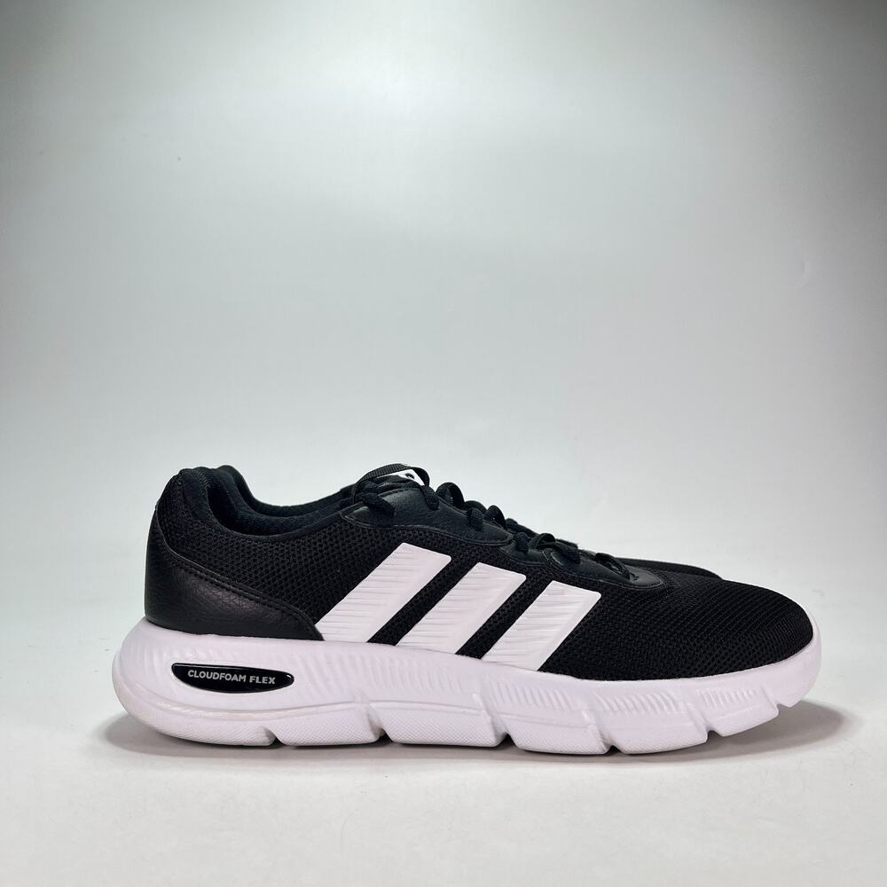 adidas Cloudfoam Flex Laces Black White Training Sneakers HQ4854 Men's Size 12
